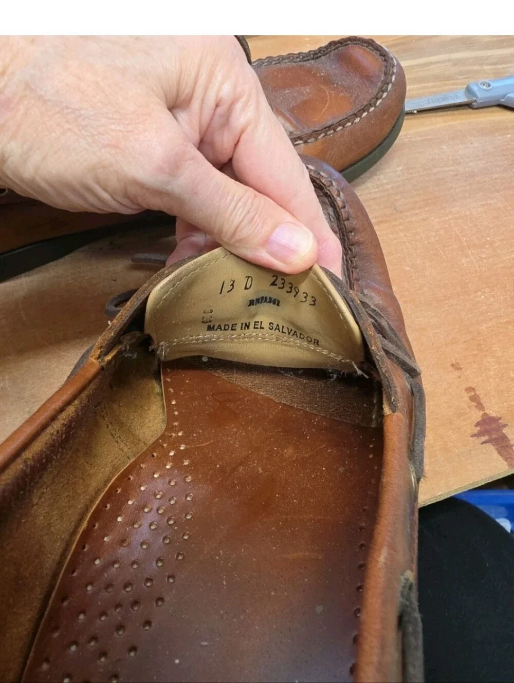 LL Bean Boat Shoes Mens 13D Brown Leather Casco Bay Moccasin Loafers Casual